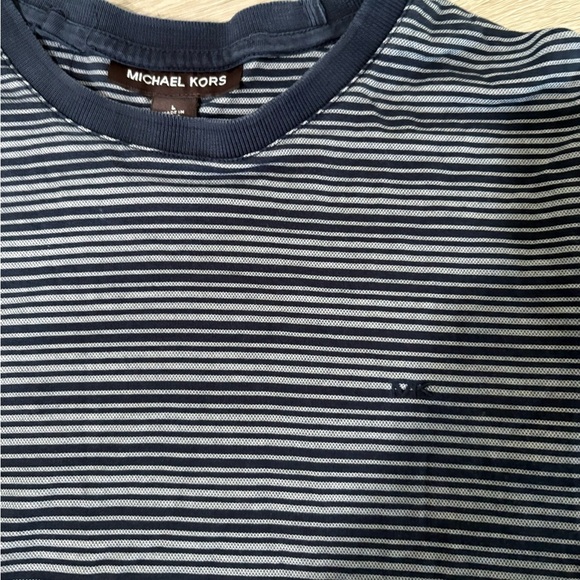 Michael Kors Blue and White Striped Tee - Picture 3 of 7